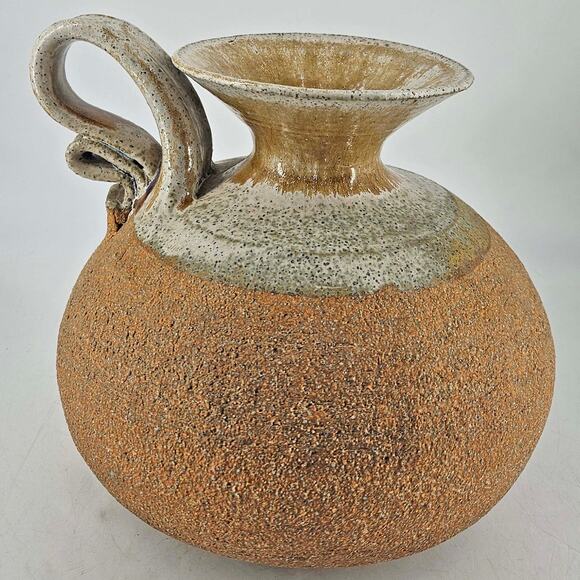 DAVID SALK Feats of Clay artist signed pottery vase pitcher Palm Springs - Picture 4 of 7